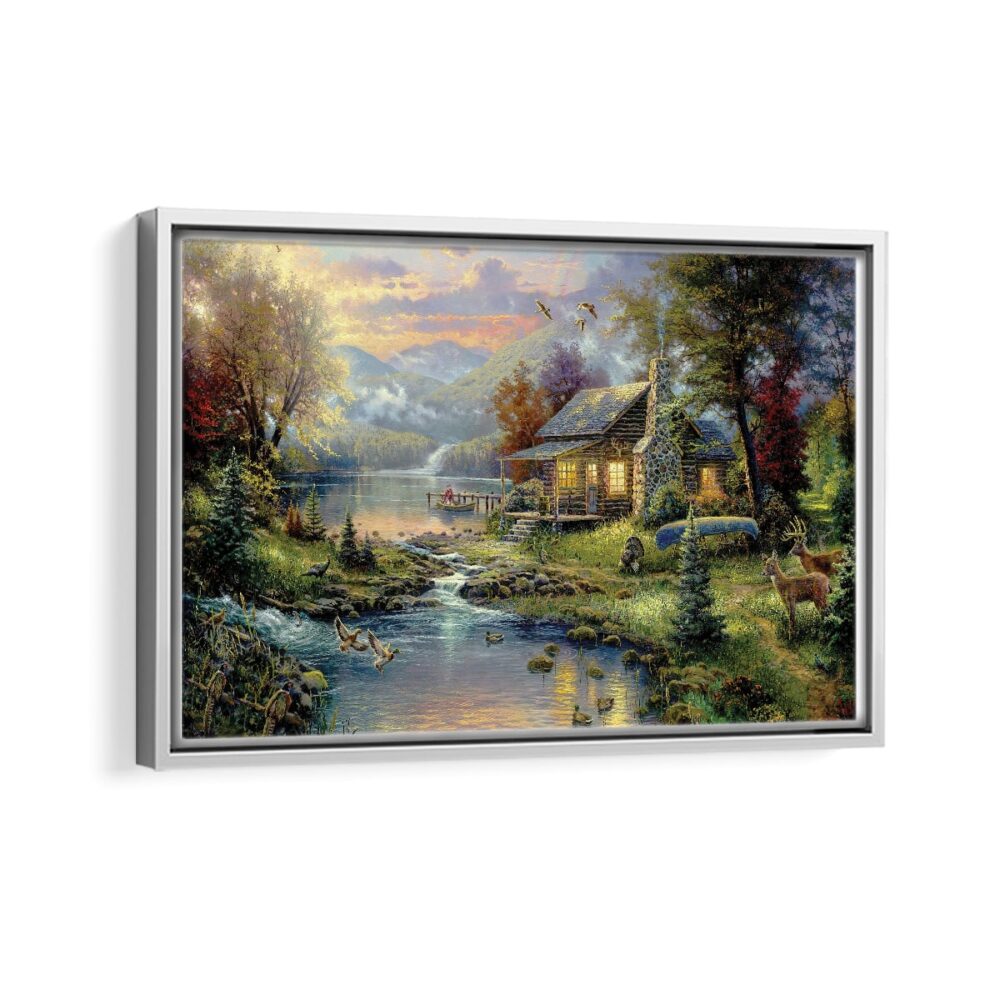 nature s paradise framed canvas white frame-min