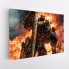 optimus prime in fire stretched canvas