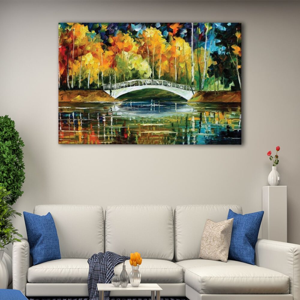 1 panel white bridge canvas art