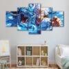 5 panels luffy vs kaido one canvas art