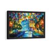 house on the hill framed canvas black frame