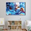 luffy vs kaido one floating frame canvas