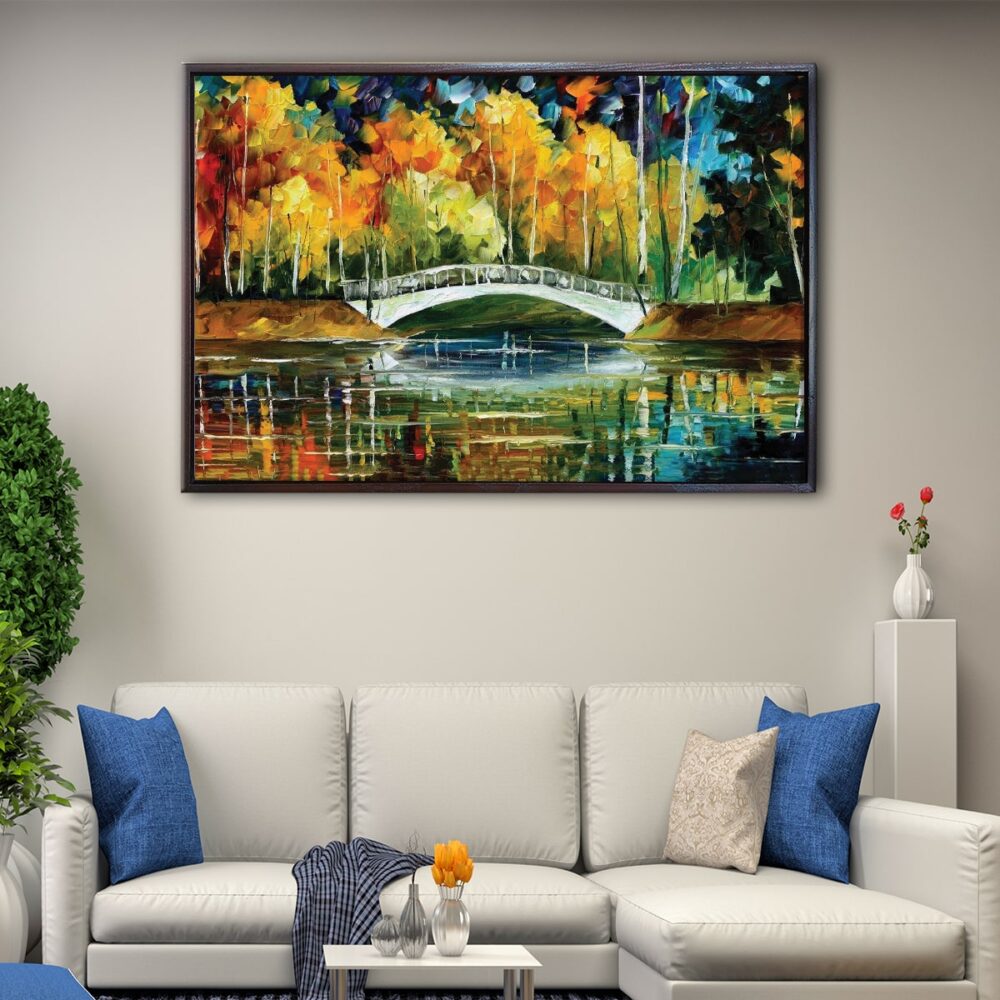 white bridge floating frame canvas