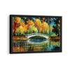 white bridge framed canvas black frame