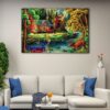 1 panel enchanted forest lake canvas art