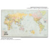 Centered Pacific Ocean Push Pin World Map - Classic Edition detailed
