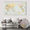 Centered Pacific Ocean Push Pin World Map - Classic Edition featured