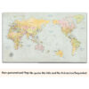 Centered Pacific Ocean Push Pin World Map - Classic Edition no quote