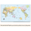 Centered Pacific Ocean Push Pin World Map – Colorful Edition no quote