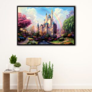 cinderella castle floating frame canvas-min