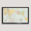 Classic AuthaGraph Push Pin World Map - black frame