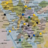 Classic AuthaGraph Push Pin World Map - europe zoom