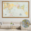 Classic AuthaGraph Push Pin World Map framed