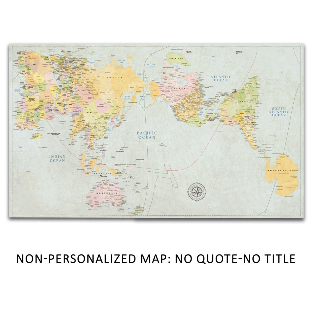 Classic AuthaGraph Push Pin World Map no quote