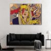 1 panel pop art girl canvas art