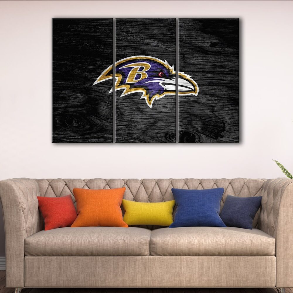 3 panels baltimore ravens canvas art