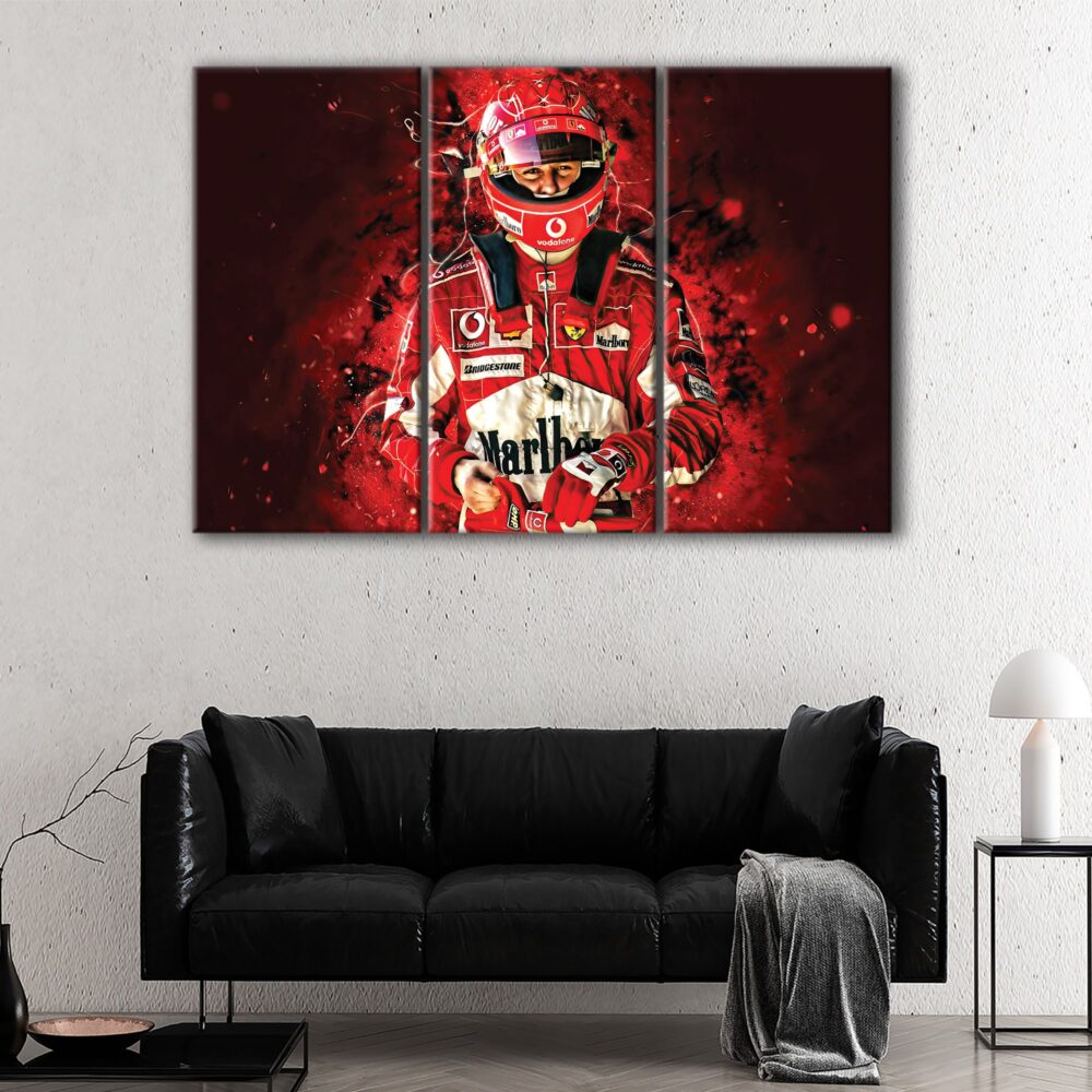 3 panels michael schumacher canvas art