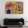 3 panels pop art girl canvas art