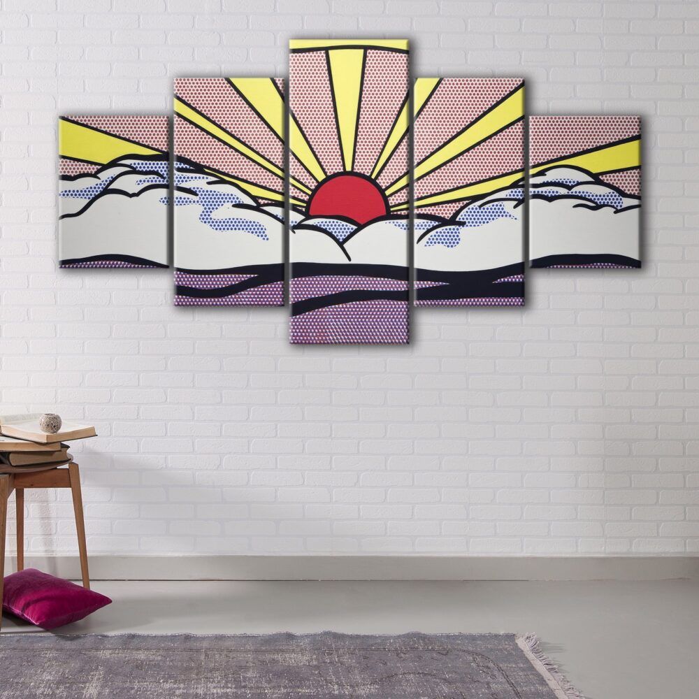 5 panels Sunrise canvas art