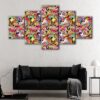 5 panels aesthetic collage canvas art