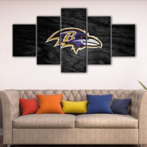 5 panels baltimore ravens canvas art
