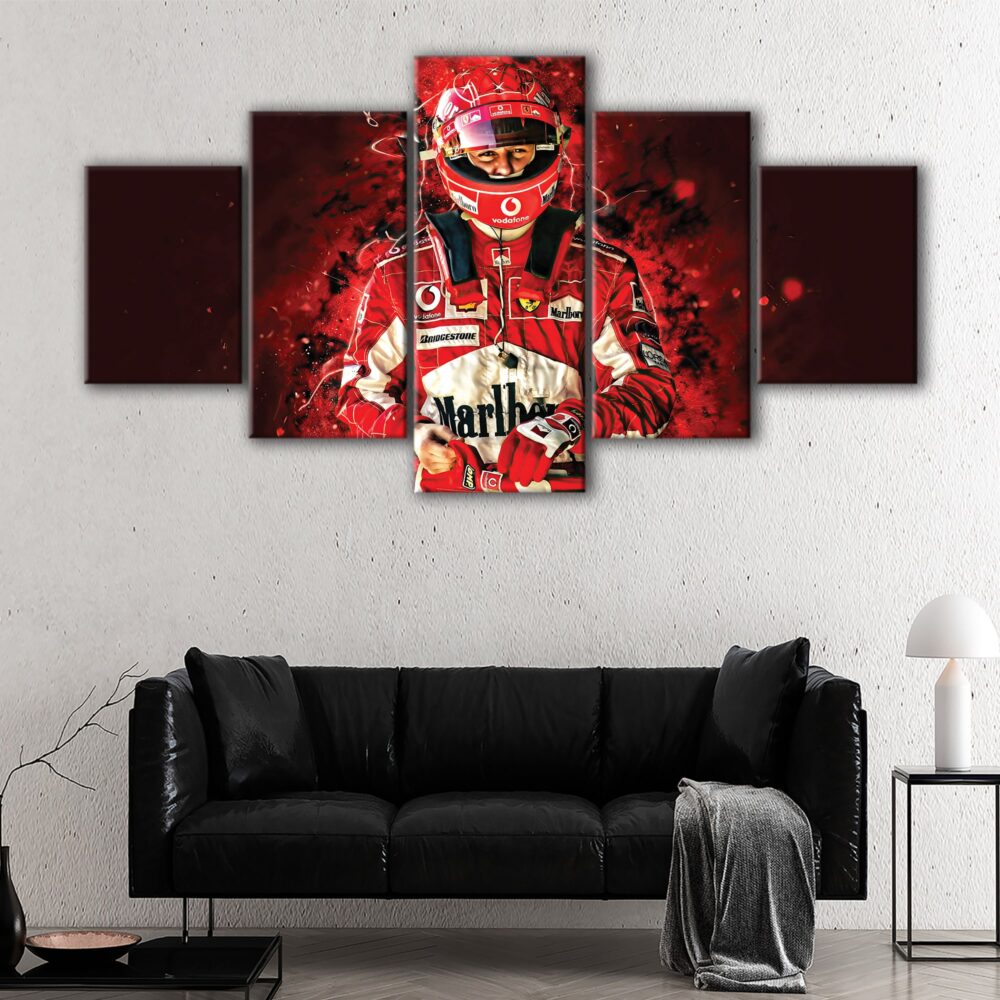 5 panels michael schumacher canvas art