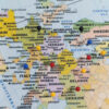 AuthaGraph Push Pin World Map – Colorful Edition Europe Zoom