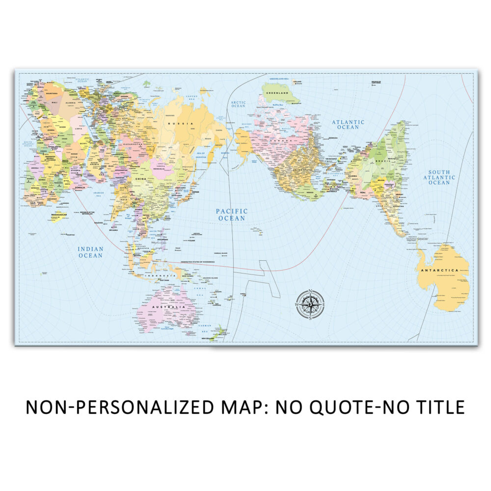 AuthaGraph Push Pin World Map – Colorful Edition No Quote