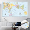 AuthaGraph Push Pin World Map – Colorful Edition Rolled