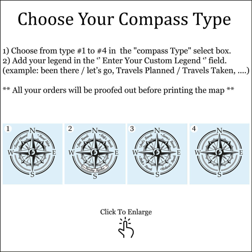AuthaGraph Push Pin World Map – Colorful Edition compass customization