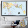 AuthaGraph Push Pin World Map – Colorful Edition framed