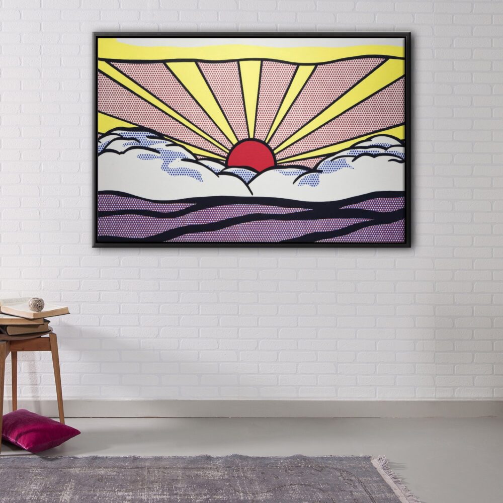 Sunrise floating frame canvas