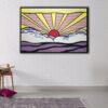 Sunrise floating frame canvas