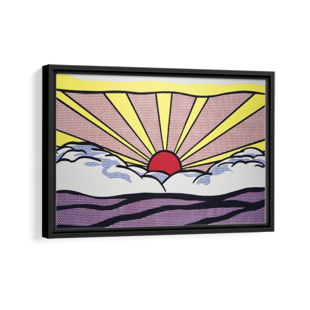Sunrise framed canvas black frame
