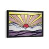Sunrise framed canvas black frame
