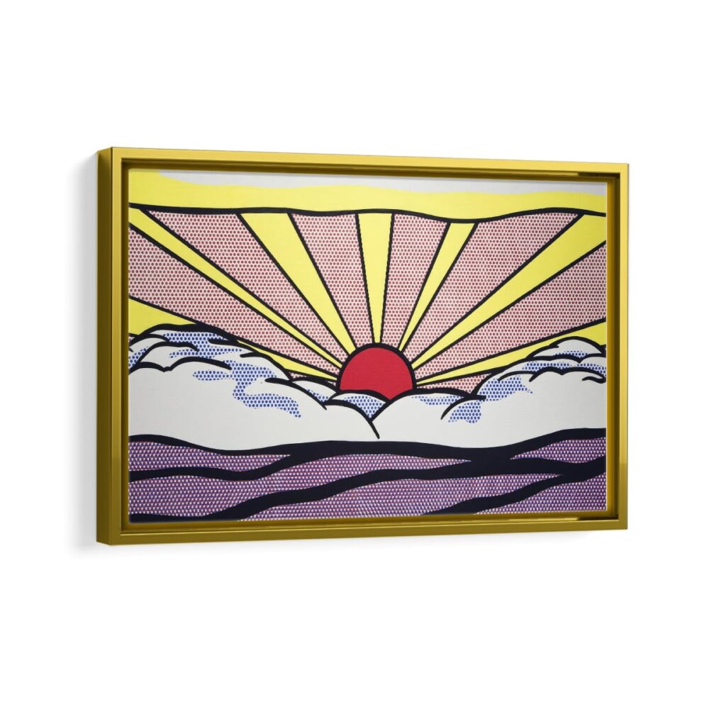 Sunrise framed canvas gold frame