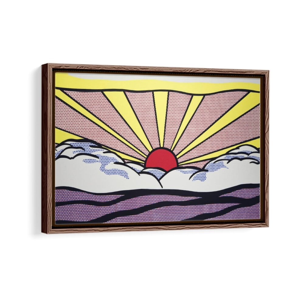 Sunrise framed canvas walnut brown