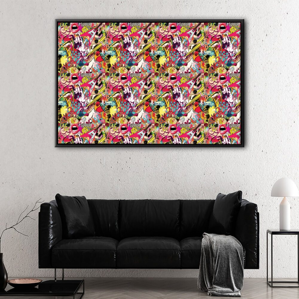 aesthetic collage floating frame canvas