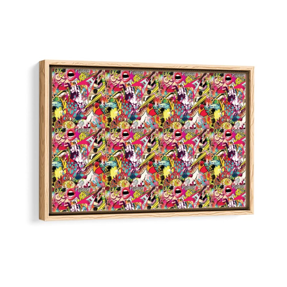 aesthetic collage framed canvas gold frame