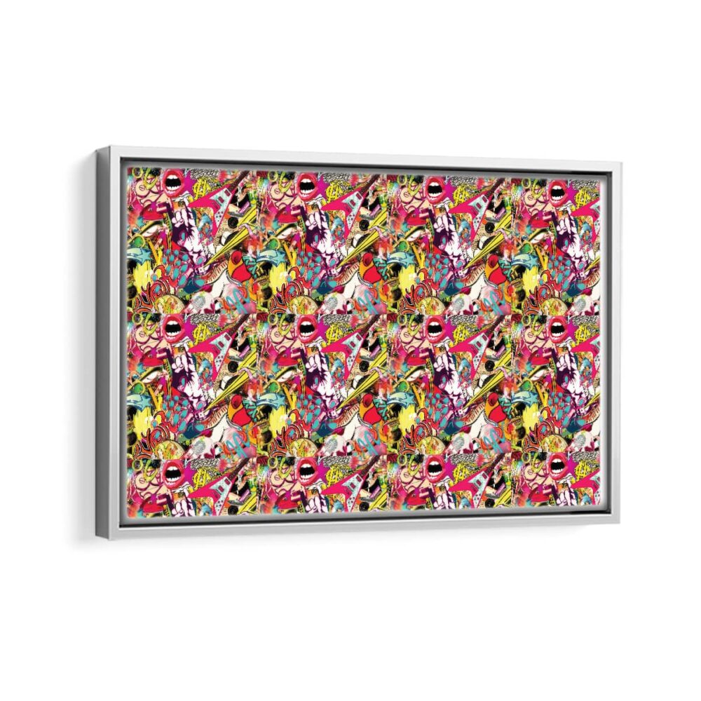 aesthetic collage framed canvas white frame
