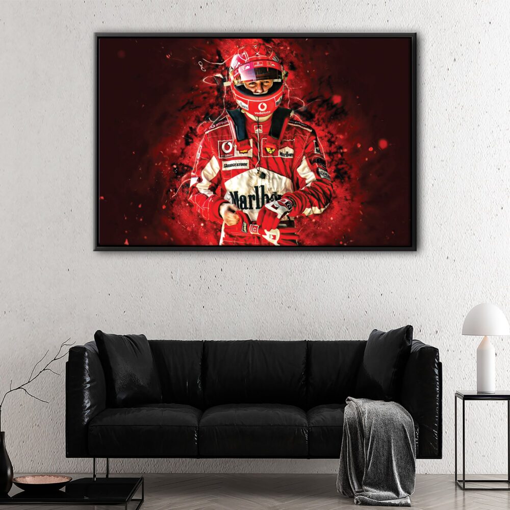 michael schumacher floating frame canvas