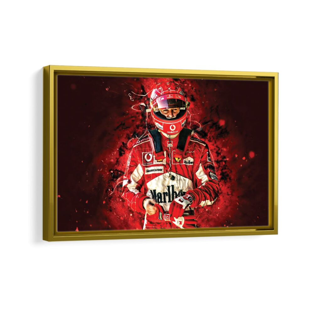 michael schumacher framed canvas gold frame