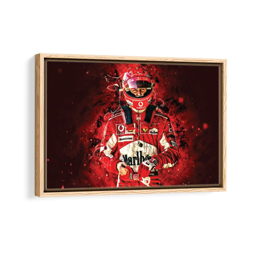 michael schumacher framed canvas natural beige