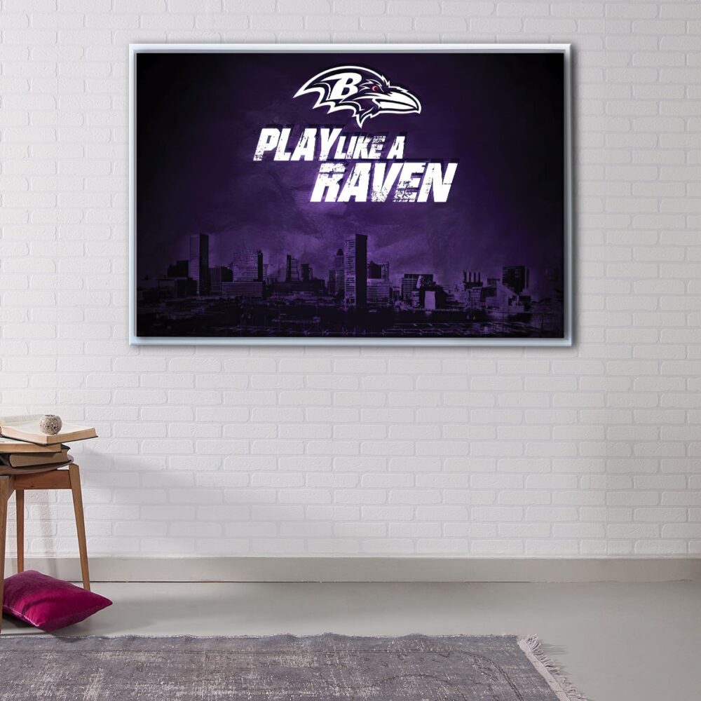 play like a raven floating frame canvas