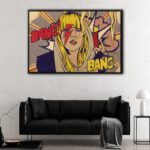 pop art girl floating frame canvas