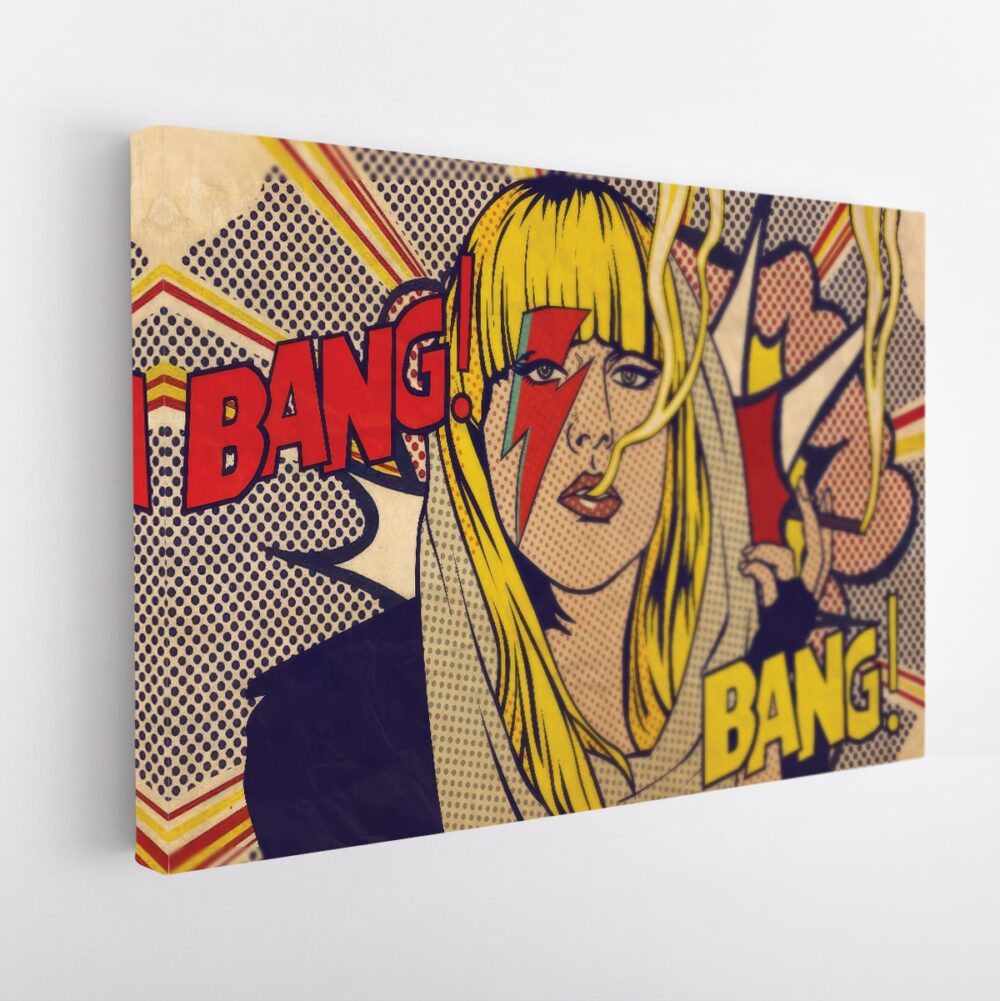 pop art girl stretched canvas