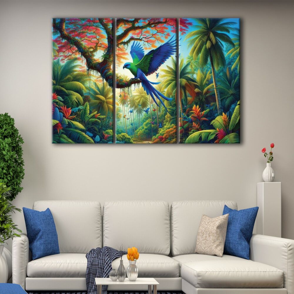3 panels forest paradise canvas art