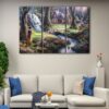 3 panels snow white discovers the cottage canvas art