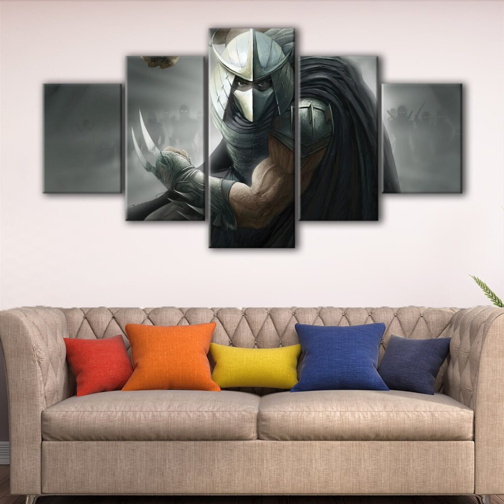 5 panels shredder canvas art