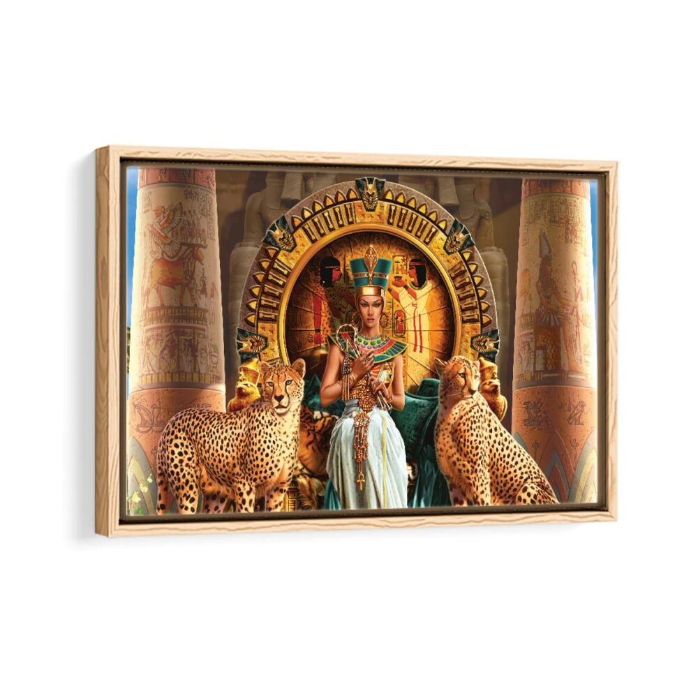 cleopatra framed canvas natural beige